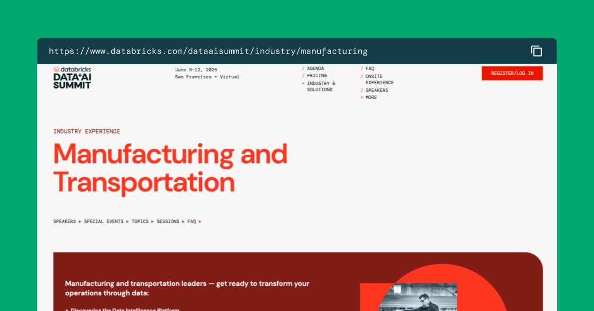 MFG Industry Experience